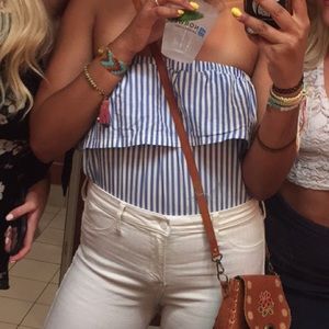 Super-cute, trendy sleeveless pinstripe tube top!